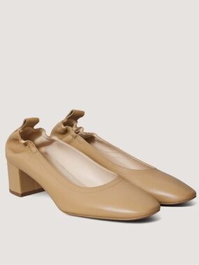 Everlane The Day Heel Light Taupe Sz 6.5 Block Heel Ballet Inspired NEW w/o Box